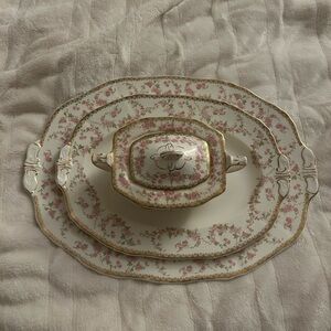 Vintage Alfred Meakin England ‘Harmony Rose’ Platter and Dish Set
